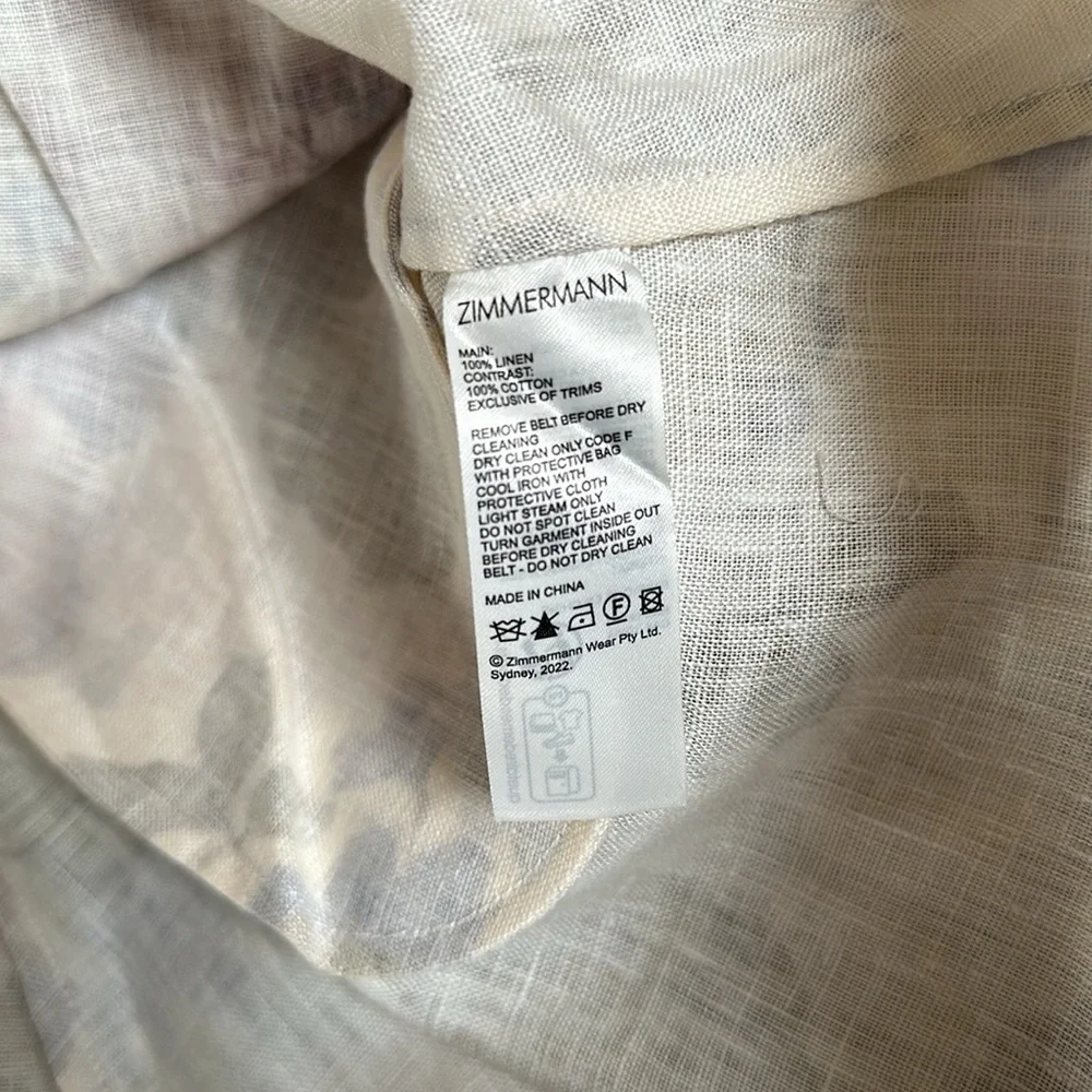 NWT Zimmermann Luminosity Cream Multi Color Mini Dress | sz Zim 0 / XS / 2-4 - Picture 8 of 11